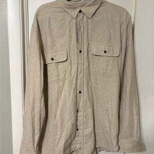 Tan Casual Button Down Shirt with Classic Collar